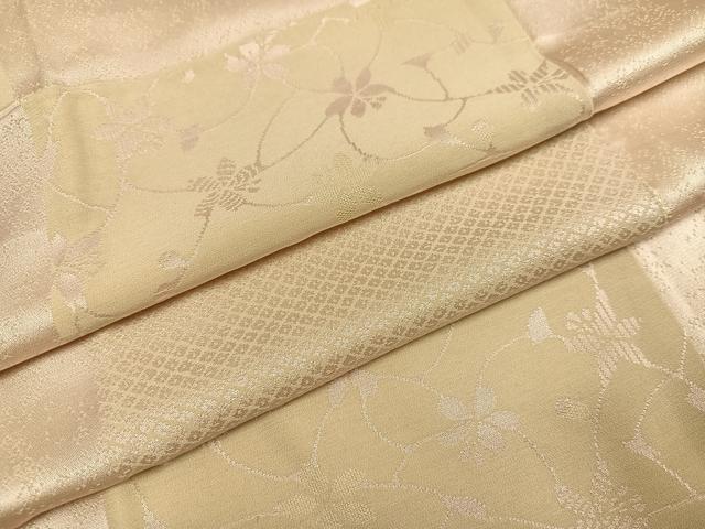 平和屋着物●長襦袢 無双仕立て 市松花地紋 正絹 逸品 AABJ9413ph