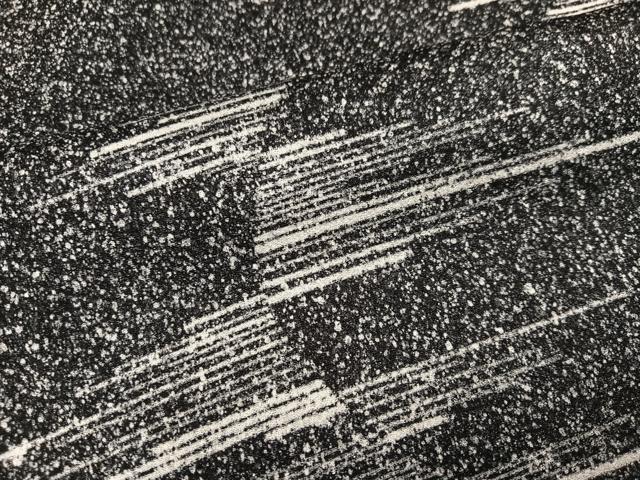 平和屋着物●上質な小紋 霞文 たたき染め 黒地 正絹 逸品 AABJ9418ph