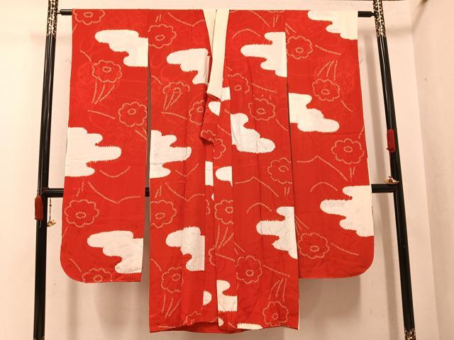 平和屋着物●振袖用長襦袢 無双仕立て 絞り 花霞文 正絹 逸品 AABJ9424ph