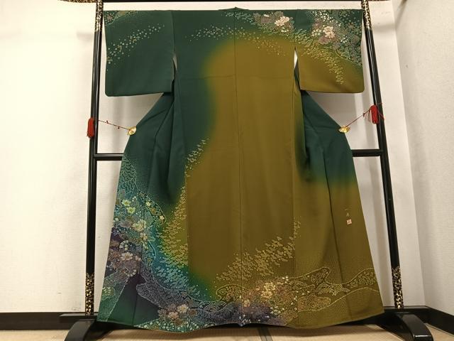 平和屋着物●吉乃一廉 幻の辻が花 訪問着 絞り 暈し染め 金彩 正絹 逸品 AABJ9426ph