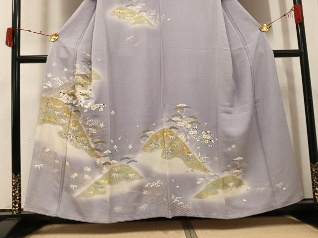 平和屋着物●訪問着 駒刺繍 松竹梅 暈し染め 金彩 正絹 逸品 AABJ9436ph