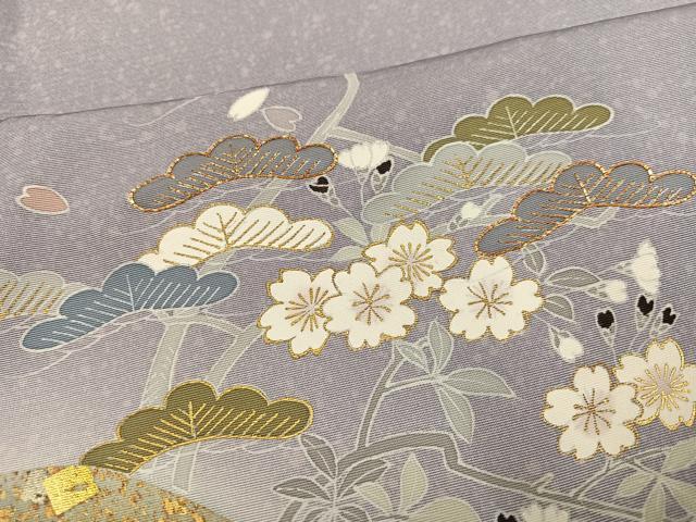 平和屋着物●訪問着 駒刺繍 松竹梅 暈し染め 金彩 正絹 逸品 AABJ9436ph
