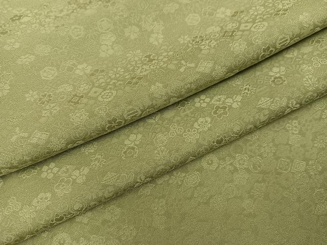 平和屋着物●上質な色無地 花地紋 利休茶色 正絹 逸品 AABJ9438ph
