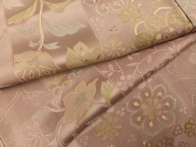 平和屋着物●上質な小紋 地紋起こし 草花文 正絹 逸品 AABJ9440ph