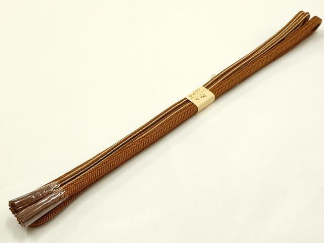 平和屋本店●和装小物 帯締め・帯揚げセット 平組 雪輪花文 金糸 撚り房 逸品 未使用 AABJ9446ay