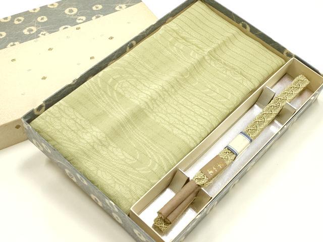 平和屋着物*夏物 和装小物 帯締め・帯揚げセット 平組 レース組 草木染 流水地紋 青海波 逸品 未使用 AABJ9458ay