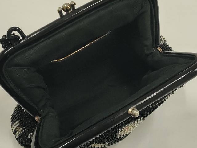 平和屋着物▼和装小物 和装バッグ ビーズバッグ ハンドバッグ 市松花文 逸品 AABJ9468ay