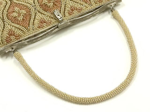 平和屋着物▼和装小物 和装バッグ ビーズバッグ ハンドバッグ 立涌花文 逸品 AABJ9474ay