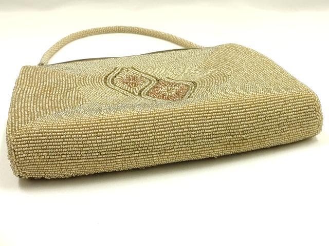 平和屋着物▼和装小物 和装バッグ ビーズバッグ ハンドバッグ 立涌花文 逸品 AABJ9474ay