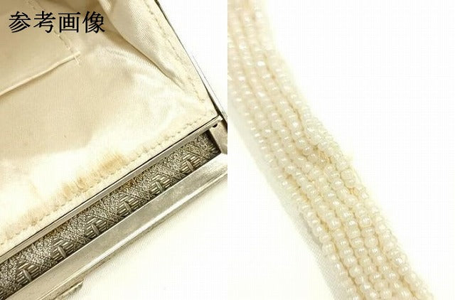 平和屋着物▼和装小物 和装バッグ ビーズバッグ ハンドバッグ がま口 草花文 逸品 AABJ9475ay