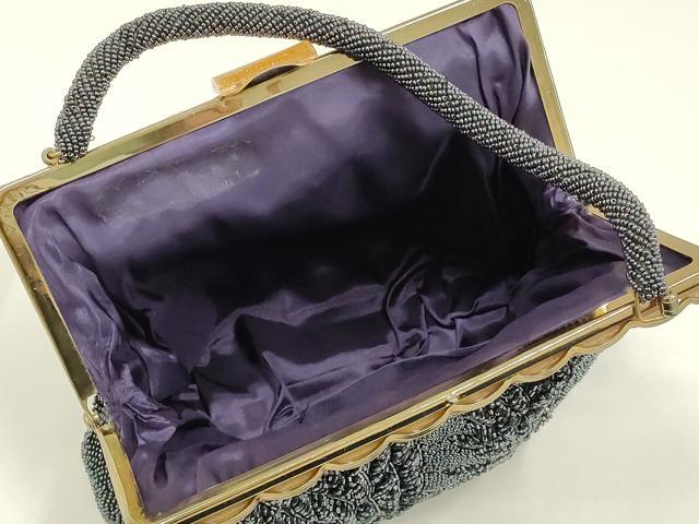 平和屋着物▼和装小物 和装バッグ ビーズバッグ ハンドバッグ 花柄 逸品 AABJ9479ay