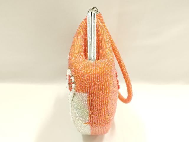平和屋着物▼和装小物 和装バッグ ビーズバッグ ハンドバッグ 草花文 逸品 AABJ9484ay