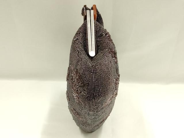 平和屋着物▼和装小物 和装バッグ ビーズバッグ ハンドバッグ 花柄 逸品 AABJ9486ay