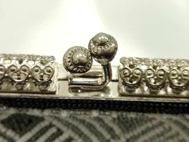 平和屋着物▼和装小物 和装バッグ ビーズバッグ ハンドバッグ がま口 網代 逸品 AABJ9488ay