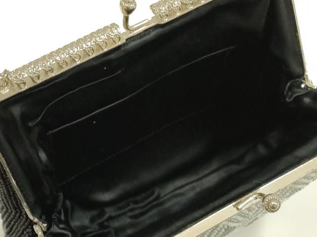 平和屋着物▼和装小物 和装バッグ ビーズバッグ ハンドバッグ がま口 網代 逸品 AABJ9488ay