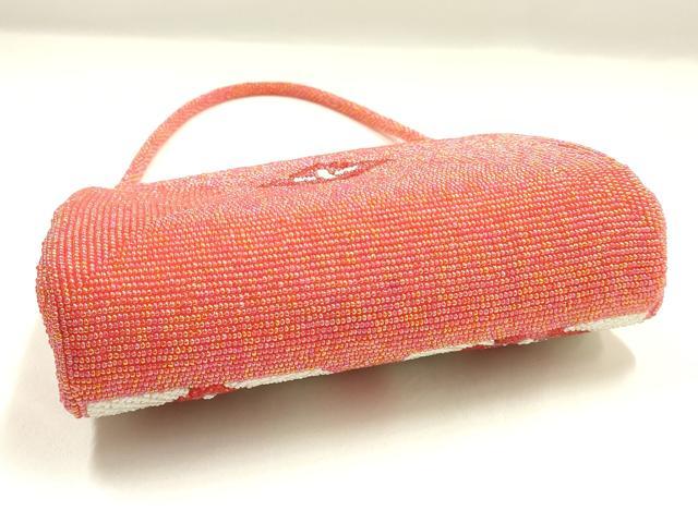 平和屋着物▼和装小物 和装バッグ ビーズバッグ ハンドバッグ 亀甲花文 逸品 AABJ9495ay