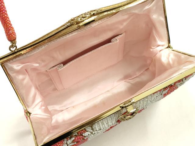 平和屋着物▼和装小物 和装バッグ ビーズバッグ ハンドバッグ 亀甲花文 逸品 AABJ9495ay