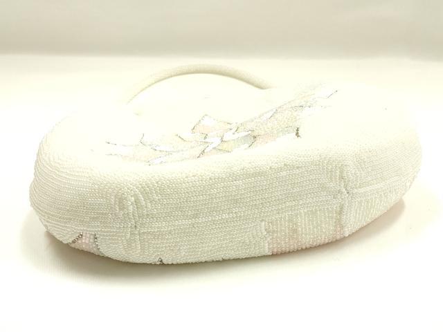 平和屋着物▼和装小物 和装バッグ ビーズバッグ ハンドバッグ 花柄 逸品 AABJ9496ay