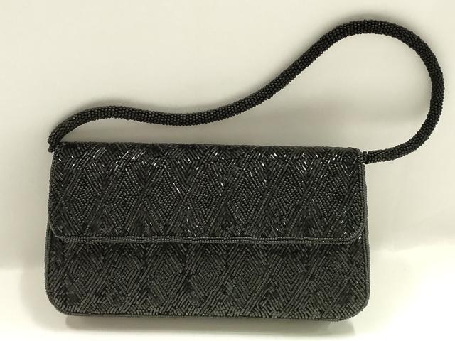 平和屋着物▼和装小物 和装バッグ PECHINCHAR ペシンシャ ハンドバッグ ビーズバッグ 菱繋ぎ マグネット式 逸品 AABJ9497ay