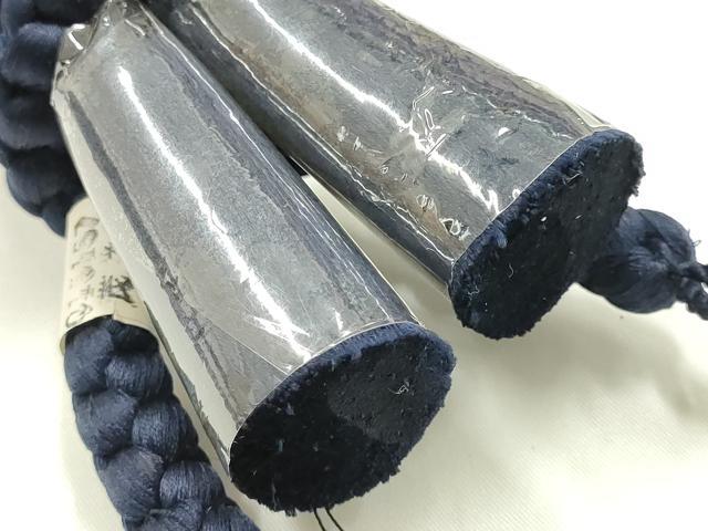 平和屋着物▼男性 和装小物 羽織紐まとめて3点 平組・丸組 紺色系 切り房・撚り房 松みどり 逸品 AABJ9522ay