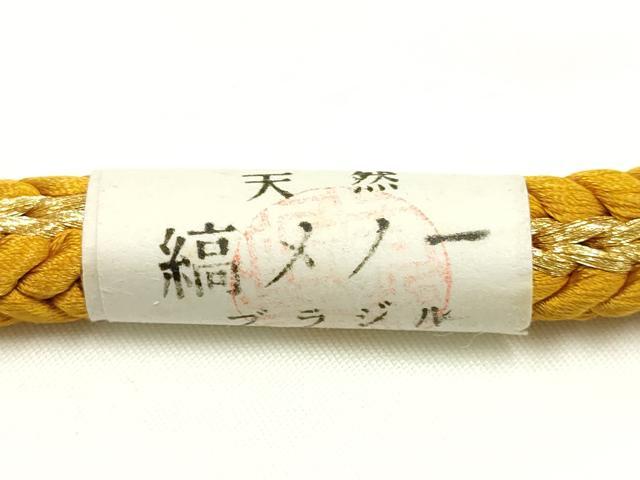平和屋着物▼和装小物 上質な帯締め 帯留め付き 天然石 縞メノー 瑪瑙 ラインストーン 三分金糸 逸品 未使用 AABJ9537ay