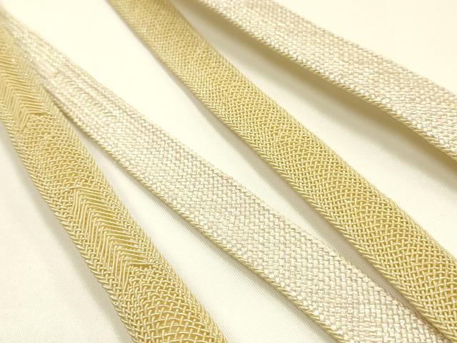 平和屋着物*夏物 和装小物 帯締め・帯揚げセット レース組 平組 伊賀組紐 雪輪花地紋 丹後ちりめん 逸品 未使用 AABJ9554ay