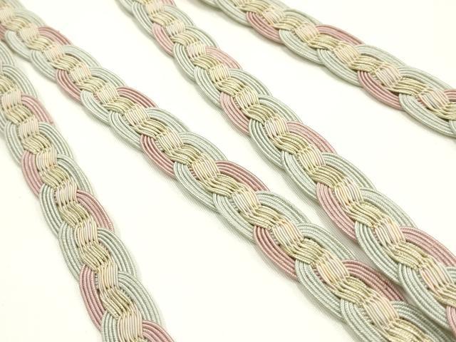 平和屋着物*夏物 和装小物 帯締め・帯揚げセット レース組 平組 絞り 横段文 金糸 逸品 未使用 AABJ9556ay