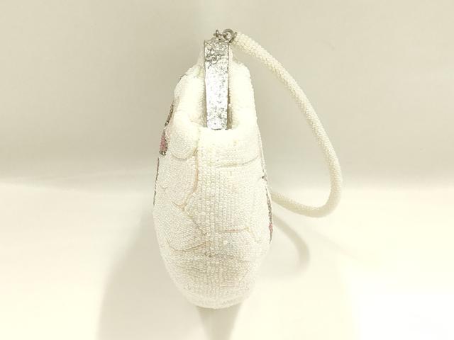 平和屋着物▼和装小物 和装バッグ ハンドバッグ ビーズバッグ 花柄 逸品 AABJ9567ay