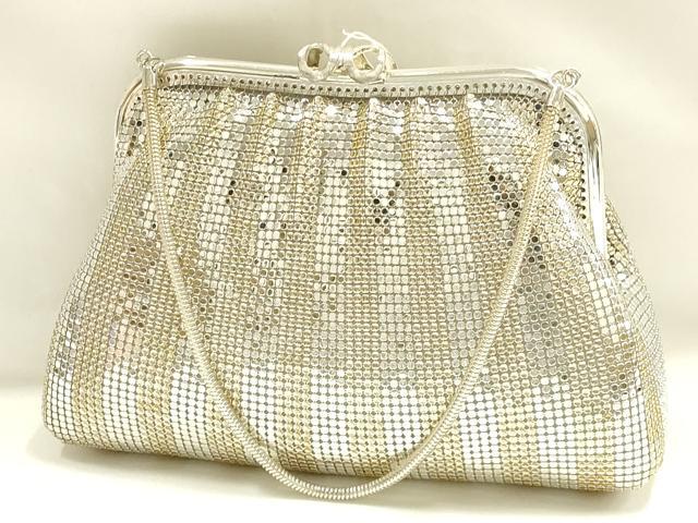 平和屋着物▼和装小物 和装バッグ ハンドバッグ メタルメッシュ パーティー 逸品 未使用 AABJ9587ay