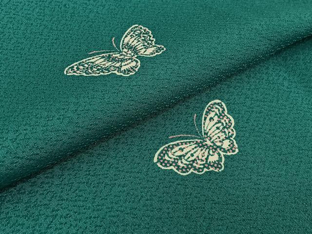 平和屋着物▽小紋 単衣 舞蝶文 洗える着物 AABJ9605jh
