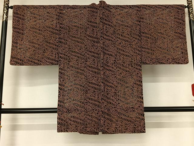 平和屋着物▽道中着 スリーシーズン 春夏秋 塵除け チュール織 流水花文 金糸 AABJ9608jh