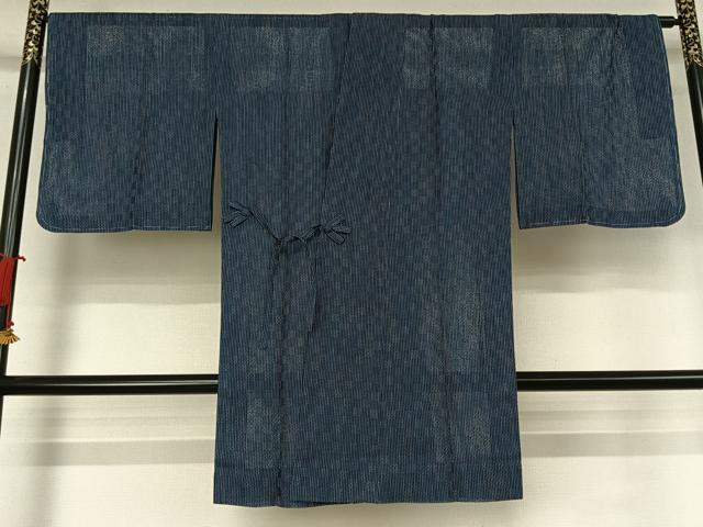 平和屋着物▽道中着 スリーシーズン 春夏秋 塵除け 幾何学文様 ロング丈 正絹 逸品 未使用 AABJ9622jh