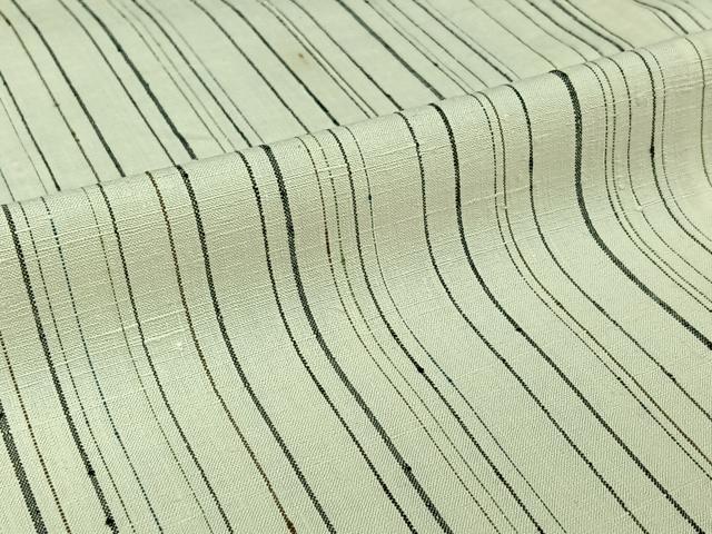 平和屋着物▽上質な紬 単衣 縞 正絹 逸品 AABJ9628jh