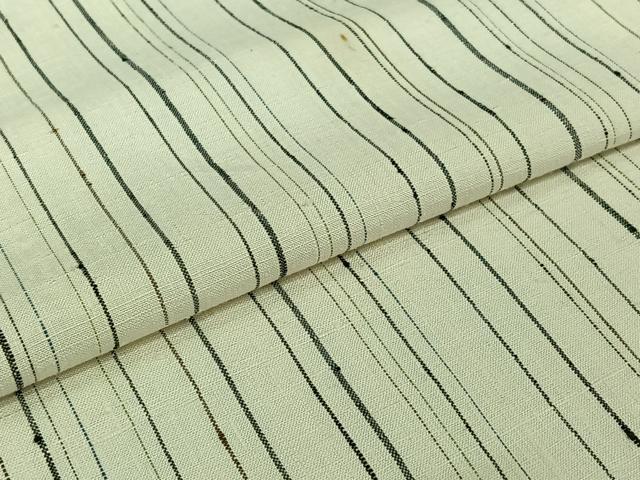平和屋着物▽上質な紬 単衣 縞 正絹 逸品 AABJ9628jh