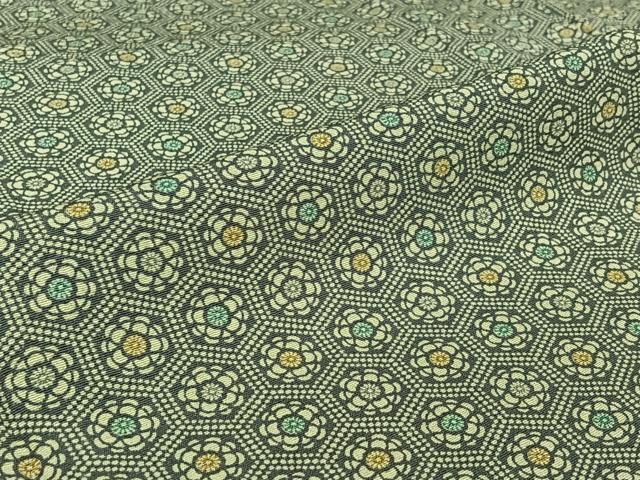 平和屋着物▽上質な小紋 単衣 亀甲花文 正絹 逸品 AABJ9632jh