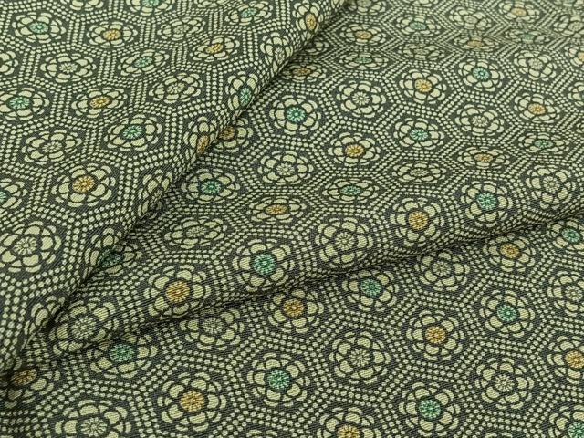 平和屋着物▽上質な小紋 単衣 亀甲花文 正絹 逸品 AABJ9632jh