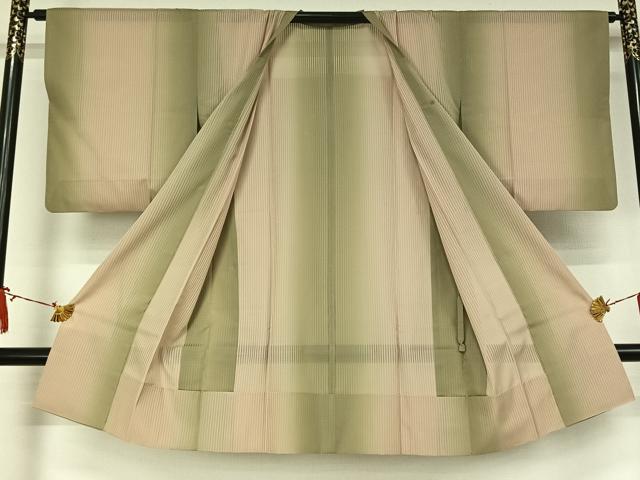 平和屋着物▽道行コート スリーシーズン 春夏秋 塵除け 霞文 ロング丈 正絹 逸品 AABJ9635jh
