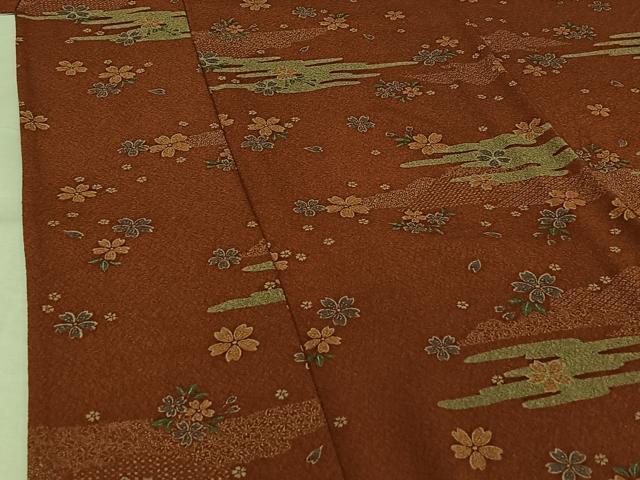 平和屋着物▽小紋 単衣 舞花文 洗える着物 AABJ9638jh