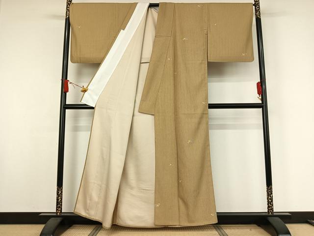 平和屋着物▽小紋 単衣 枝花文 金彩 洗える着物 AABJ9644jh
