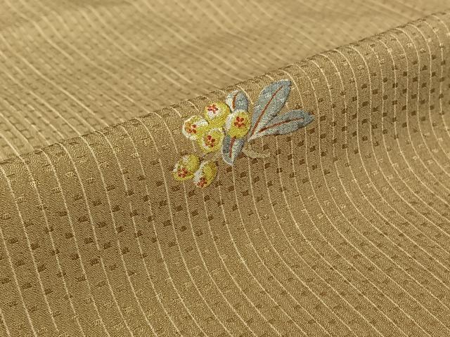 平和屋着物▽小紋 単衣 枝花文 金彩 洗える着物 AABJ9644jh