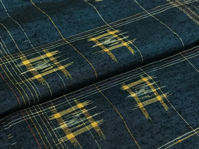 平和屋着物▽上質な紬 単衣 琉球絣 正絹 逸品 AABJ9659jh