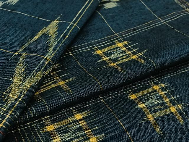 平和屋着物▽上質な紬 単衣 琉球絣 正絹 逸品 AABJ9659jh