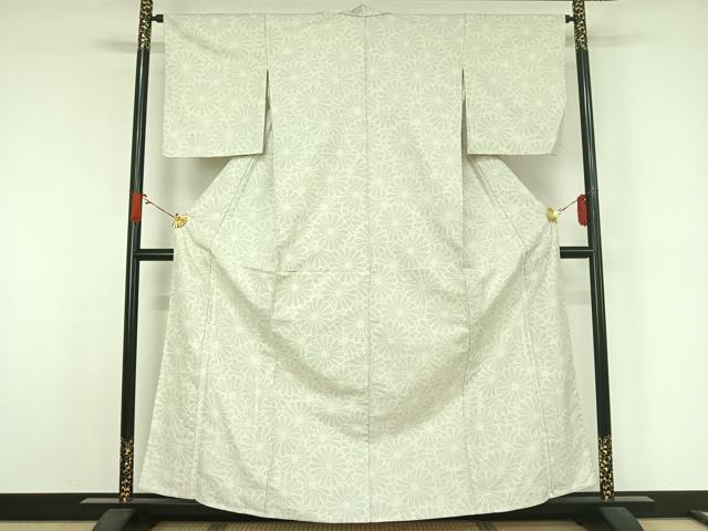 平和屋着物▽上質な紬 単衣 花尽くし文 正絹 逸品 AABJ9660jh