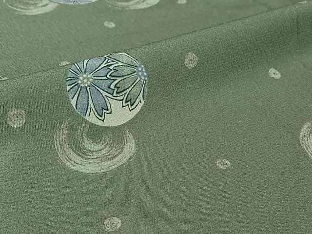 平和屋着物▽小紋 単衣 花丸文 洗える着物 AABJ9664jh
