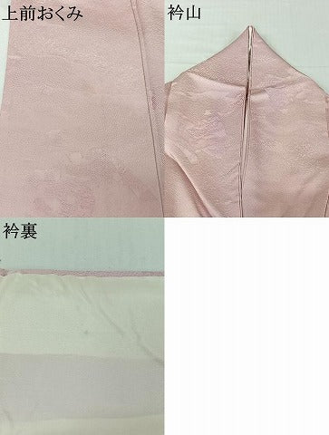 平和屋着物▽上質な色無地 単衣 風景地紋 淡紅藤色 正絹 逸品 AABJ9667jh