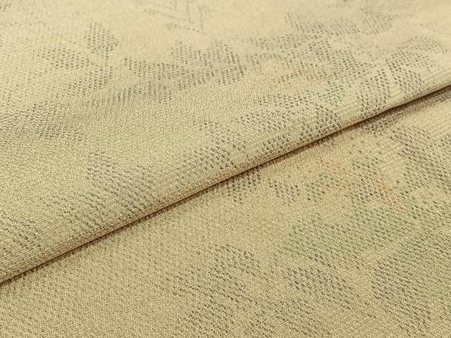 平和屋着物▽本塩沢 単衣 草花文 正絹 逸品 AABJ9670jh