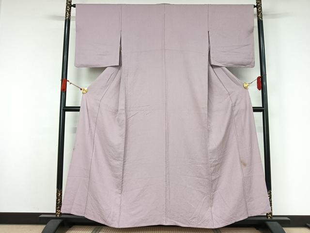 平和屋着物▽上質な色無地 単衣 藤色 正絹 逸品 AABJ9673jh