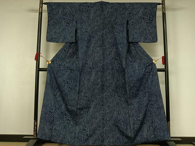平和屋着物▽小紋 単衣 杢目文 AABJ9675jh