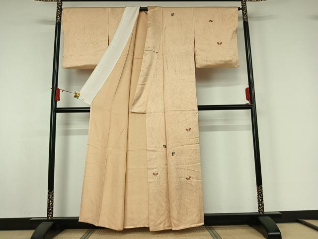 平和屋着物▽訪問着 単衣 刺繍 舞蝶文 正絹 逸品 AABJ9676jh
