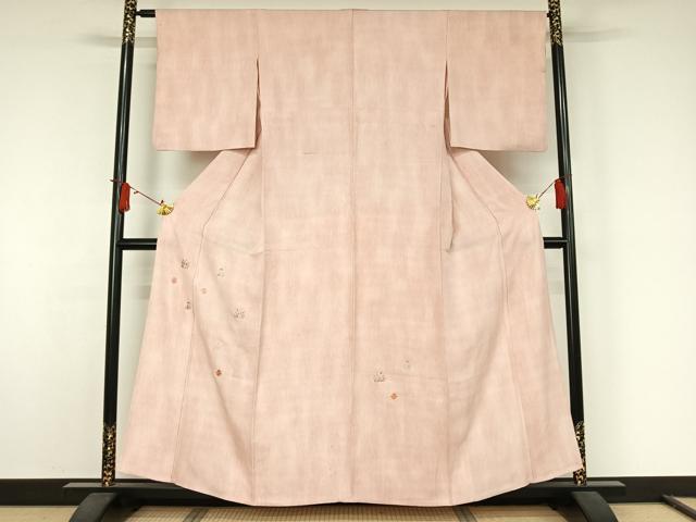 平和屋着物▽訪問着 単衣 総刺繍 松皮菱花文 正絹 逸品 AABJ9680jh